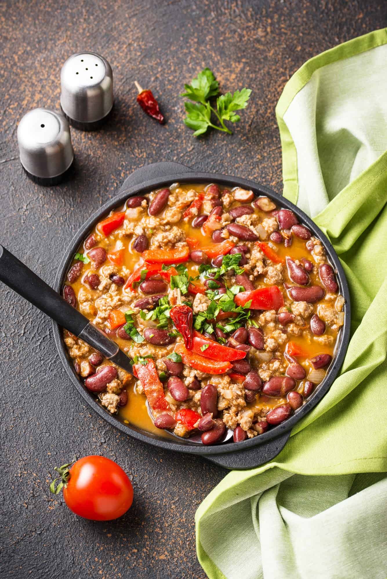 Traditional Mexican dish chili con carne